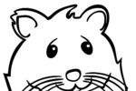 Tranh tô màu chuột hamster mỉm cười