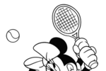 Tranh tô màu chuột minnie đánh tennis
