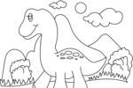 Tranh tô màu chú khủng long con