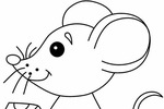 Tranh tô màu con chuột cầm phô mai