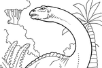 Tranh tô màu con khủng long cổ dài