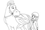 Tranh tô màu công chúa sofia cưỡi ngựa