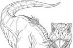 Tranh tô màu khủng long indoraptor