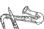Tranh tô màu kèn clarinet và saxophone
