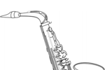 Tranh tô màu kèn saxophone