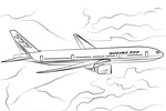 Tranh tô màu máy bay boeing 777-200