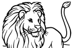 Tranh tô màu một con sư tử đực