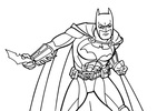 Tranh tô màu người dơi cầm batarang