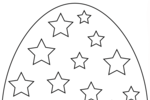 Tranh tô màu quả trứng được trang trí ngôi sao