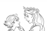 Tranh tô màu rapunzel và queen arianna