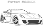 Tranh tô màu siêu xe ferrari 599xx