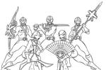 Tranh tô màu 5 Anh Em Siêu Nhân Samurai