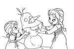 Tranh tô màu Anna và Elsa Nặn Người Tuyết