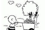 Tranh tô màu Charlie Brown và Xe Đẩy Bí Ngô