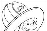 Tranh tô màu Chú Khỉ George Đội Mũ Cứu Hỏa