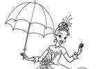 Tranh tô màu Công Chúa Tiana Cầm Ô