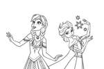 Tranh tô màu Công Chúa Elsa Cùng Với Anna