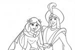 Tranh tô màu Công Chúa Jasmine và Aladdin