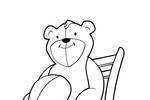 Tranh tô màu Gấu Teddy Trên Ghế