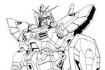 Tranh tô màu Gundam Cầm Khiên