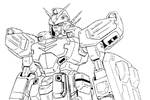 Tranh tô màu Gundam Với Súng