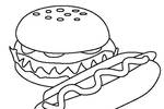 Tranh tô màu Hamburger và Bánh Mì