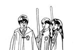 Tranh tô màu Harry Potter và 2 Người Bạn
