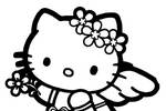 Tranh tô màu Hello Kitty Thiên Thần