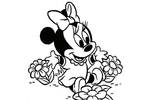 Tranh tô màu Minnie và Những Bông Hoa