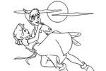Tranh tô màu Peter Pan và Wendy Đang Bay