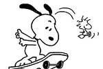 Tranh tô màu Snoopy Trượt Ván