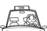 Tranh tô màu Tài Xế Lái Xe Taxi