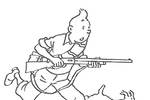 Tranh tô màu Tintin Cầm Súng