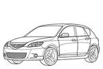 Tranh tô màu Xe Ô Tô Mazda 3 hatchback