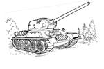 Tranh tô màu Xe Tăng T-34