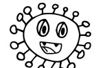 Tranh tô màu virus corona cười