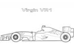 Tranh tô màu xe đua f1 virgin vr- 01