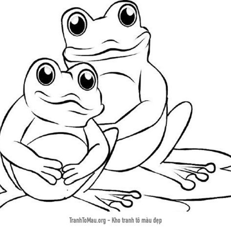 Tải tranh tô màu 2 con ếch