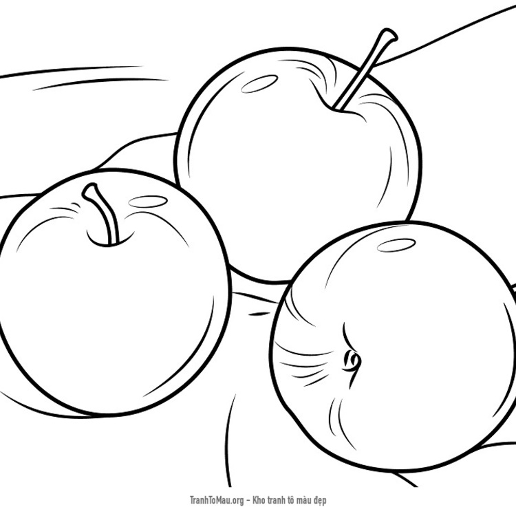 Tải tranh tô màu 3 quả táo