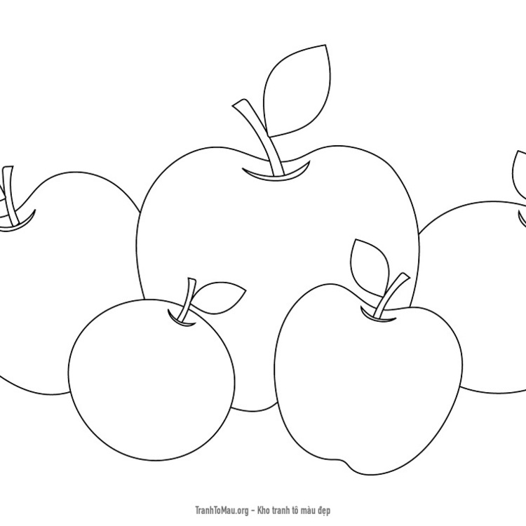 Tải tranh tô màu 5 quả táo