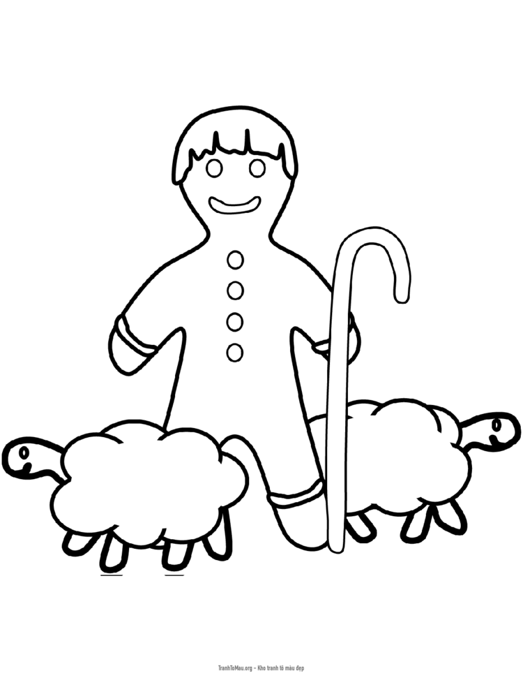 Tải tranh tô màu bánh gừng chăn cừu