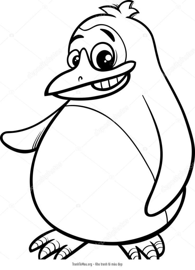 Tải tranh tô màu chim cánh cụt béo ú