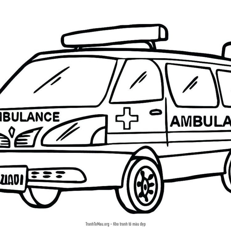 Tải tranh tô màu chiếc xe cứu thương