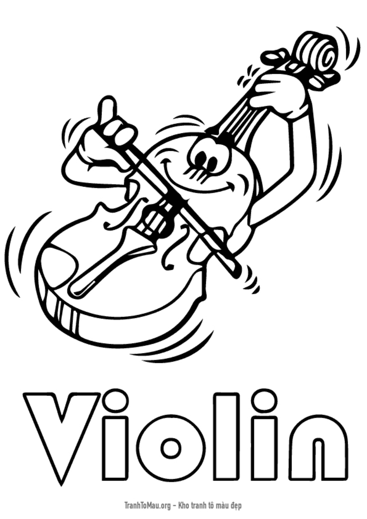 Tải tranh tô màu chiếc đàn violin đang đánh