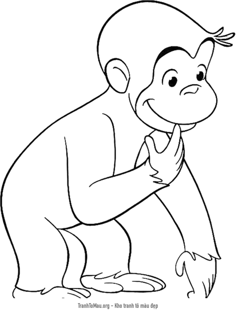 Tải tranh tô màu chú khỉ curious george