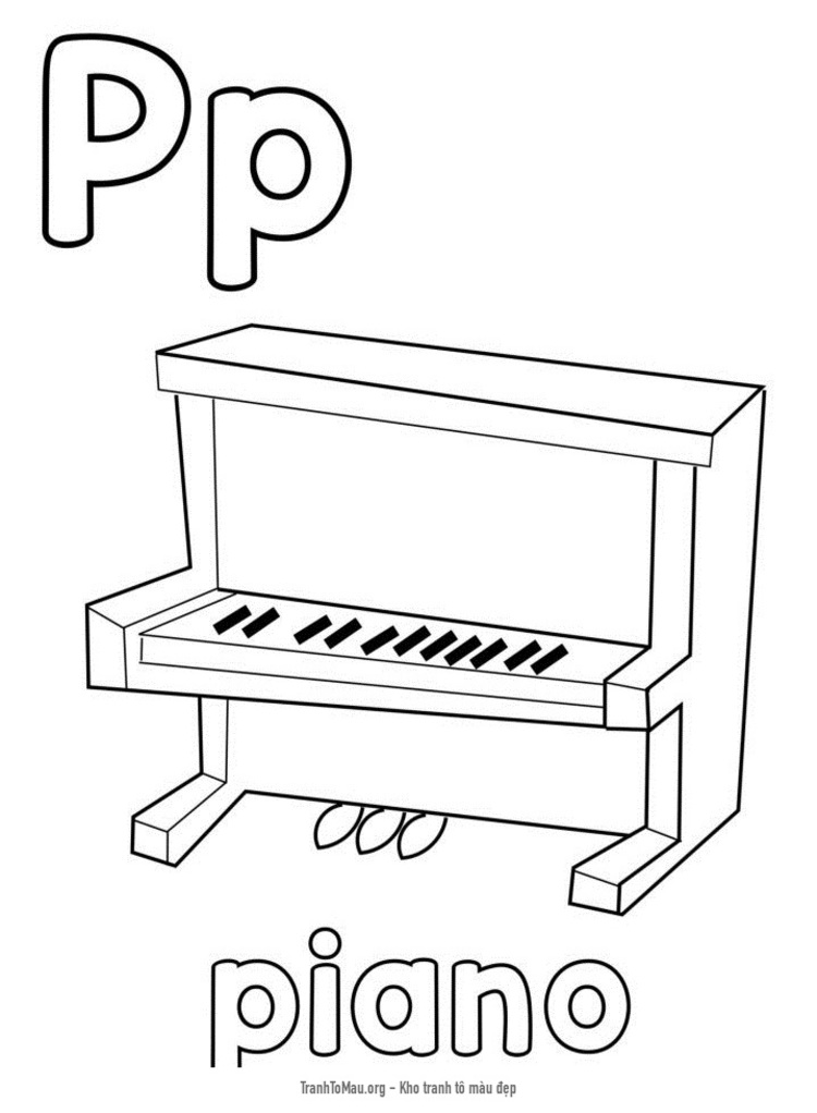 Tải tranh tô màu chữ p cho piano
