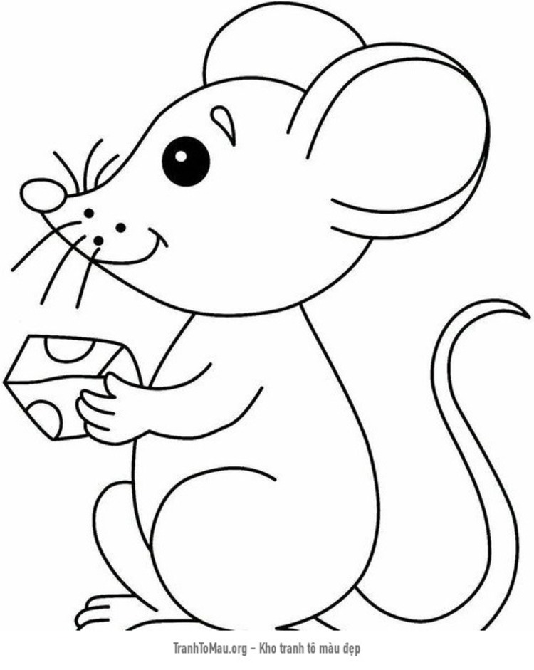 Tải tranh tô màu con chuột cầm phô mai