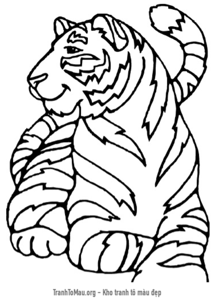 Tải tranh tô màu con hổ siberi