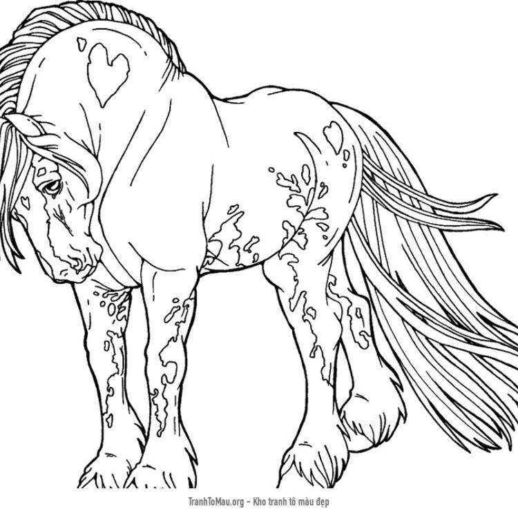 Tải tranh tô màu con ngựa mustang đẹp