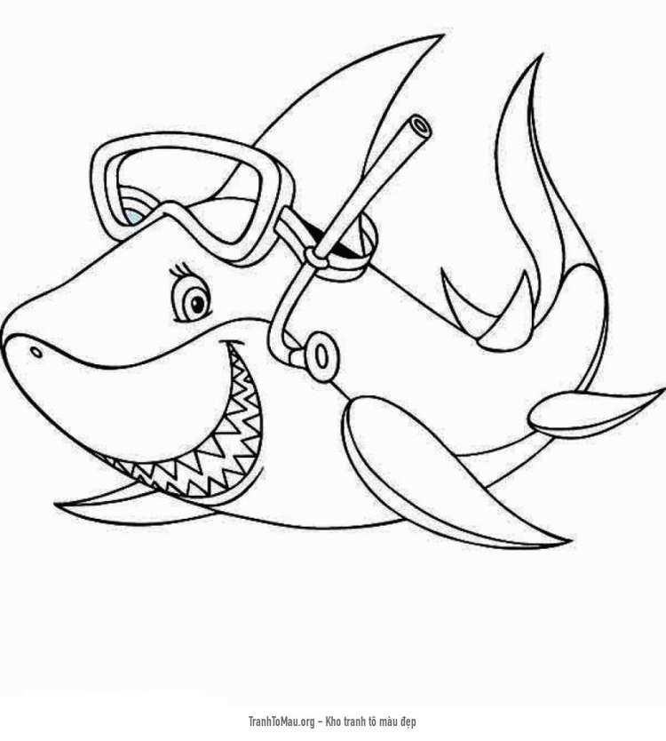 Tải tranh tô màu Coloring Page Of A Shark New Shark Coloring Pages